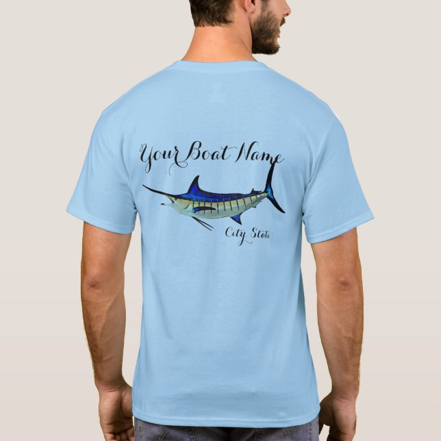 Custom Boat Name Shirt with a Marlin (Back)