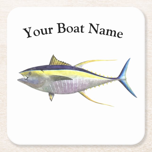 Custom Boat Name Tuna Coaster (Front)