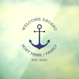 Custom Boat name Welcome Aboard nautical anchor