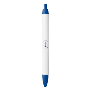 Custom Boat name Welcome Aboard nautical anchor Black Ink Pen