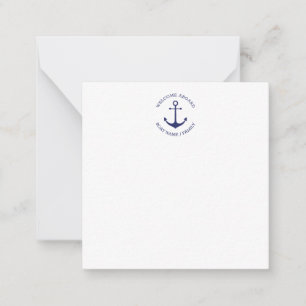 Custom Boat name Welcome Aboard nautical anchor Card