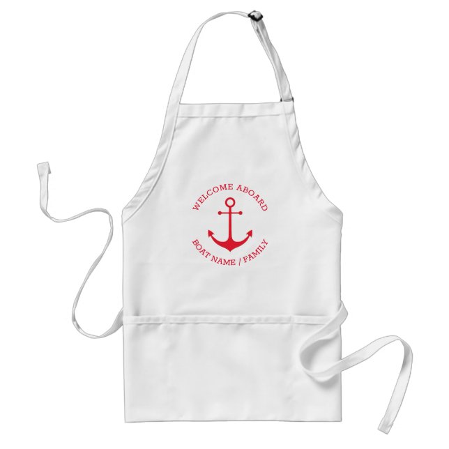Custom Boat name Welcome Aboard nautical anchor Standard Apron (Front)