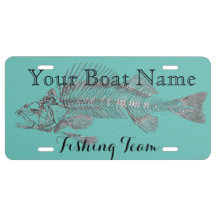 Custom Boat Name with Fish Bones