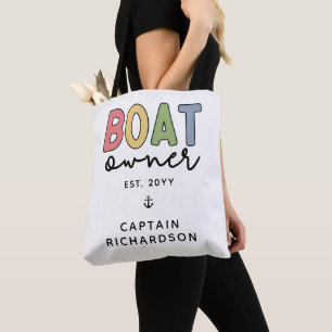 Custom Boat Owner established New Boat Owner Gifts Tote Bag