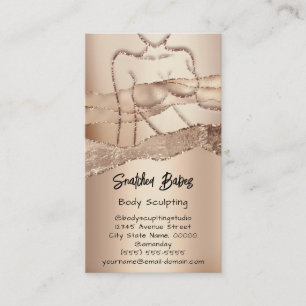 Custom Body Sculpting Cosmetics Logo QR Code Rose Business Card