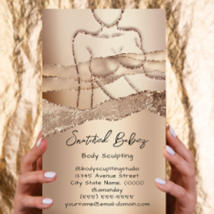 Custom Body Sculpting Cosmetics Logo QRCode Woman Business Card