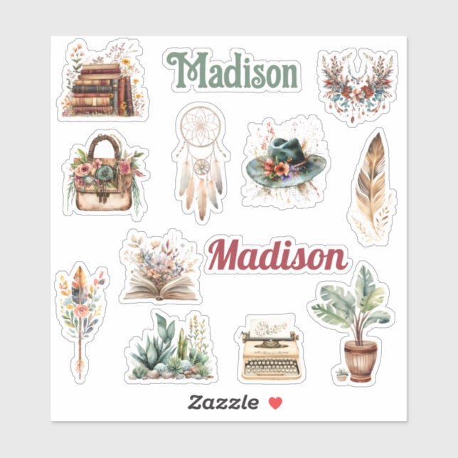 Custom Bohemian Style Sticker (Sheet)