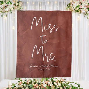 Custom Boho Bridal Shower Backdrop Miss To Mrs. Tapestry