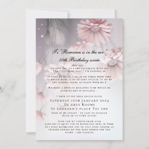 Custom Boho Dreamy Pink Daisy Birthday Invitation