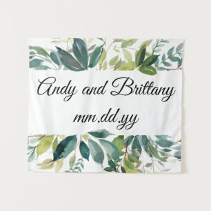 Custom Boho Fall Wedding Reception Photo Booth Tapestry