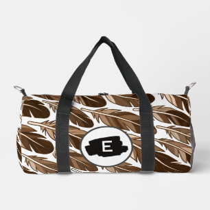 Custom Boho Feather Monogram Small Duffel Bag