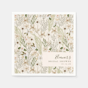 Custom Boho Greenery Foliage Bridal Shower Napkin