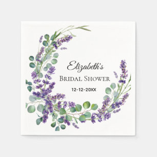 Custom Boho Lavender Eucalyptus Bridal Shower Napkin