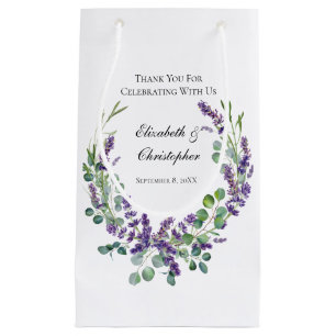 Custom Boho Lavender Eucalyptus Wedding Small Gift Bag