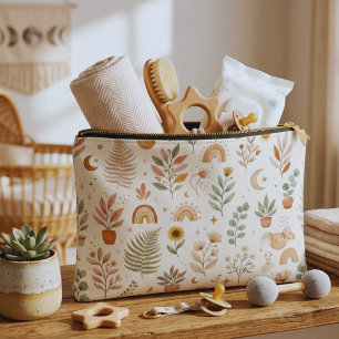 Custom Boho Rainbow Makeup terracotta pouch