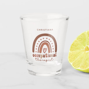Custom Boho Rainbow OT Occupational Therapist Shot Glass