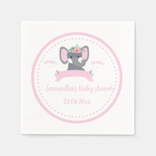 Custom Boho Rustic Blue Elephant Baby Shower girl  Napkin