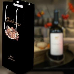 Custom Boho Thank you!  Wine Gift Bag
