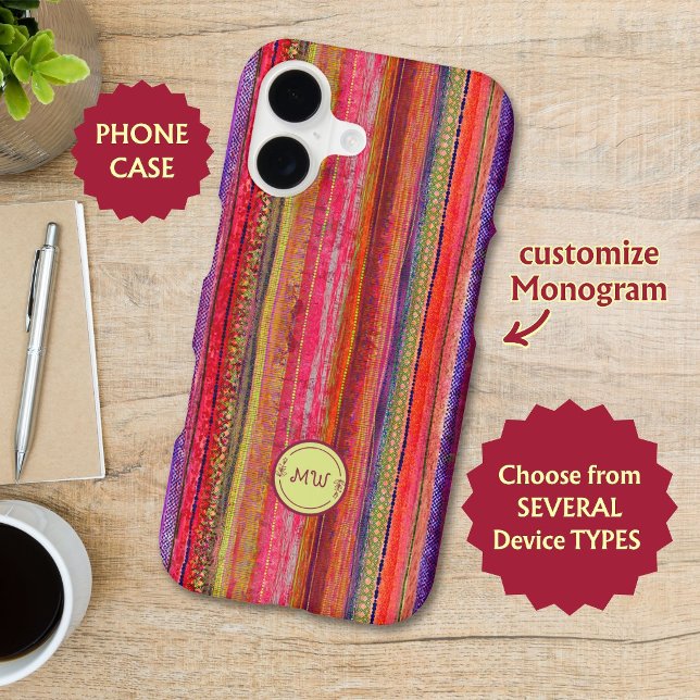 Custom Boho Vintage Red Violet Stripes -  (Creator Uploaded)