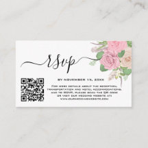 Custom Boho Wedding QR Code RSVP