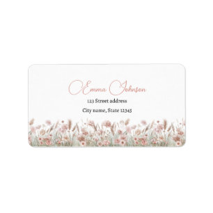 Custom Boho Wildflower Return Address Labels
