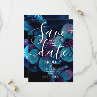 Custom Bold Beautiful Flowers Wedding Save The Date