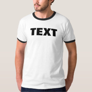 Custom Bold Big Font Text Mens Black White Ringer T-Shirt
