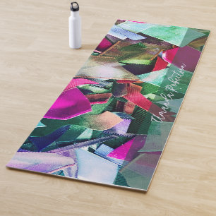 Custom Bold Colorful Abstract 3D Effect Ribbon Yoga Mat
