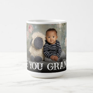 Custom Bold Love You Grandma One Photo Modern Coffee Mug