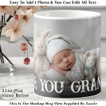Custom Bold Love You Grandpa One Photo Modern Coffee Mug<br><div class="desc">Say “Love you, Grandpa” in the most heartwarming way—through a bold, custom photo mug that turns memories into magic. Perfect for Christmas morning surprises, this design features your favorite photo alongside large, bold lettering that reads “LOVE YOU GRANDPA.” Note that I’ve used a clever photo overlay to darken the photo...</div>