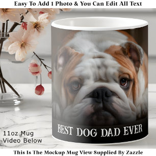 Custom Bold Personalised Dog Dad One Photo Coffee Mug