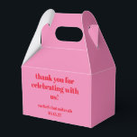 Custom Bold Pink Red Modern Bat Mitzvah Thank You Favour Box<br><div class="desc">Custom Bold Typography Bright Pink and Red Modern Bat Mitzvah Thank You Favour Box</div>