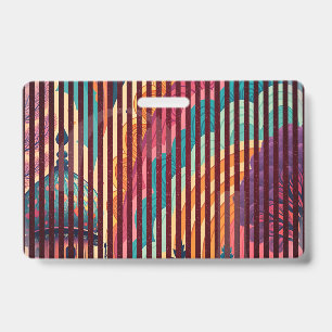 Custom Bold Stripe Fantasy Badge ID Badge