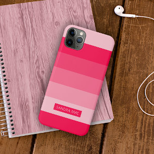 Custom Bold Summer Red Blush Pink Art Stripes Case-Mate iPhone Case