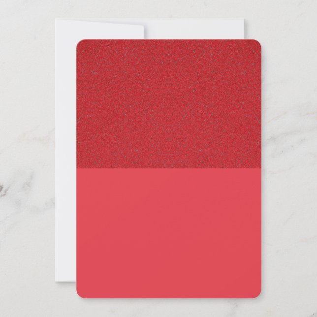 Custom Bold Tomato Red Glitter-Inspired Invitation (Front)