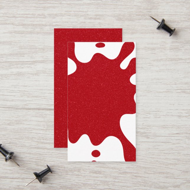 Custom Bold Tomato Red & White Splash Calling Card (Front/Back In Situ)