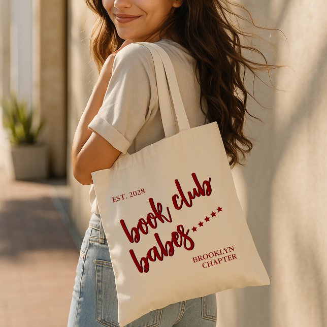 Custom Book Club Babes Tote Bag, Book Lovers Gift (book club babes tote, custom library book bag, literacy girl tote, book lovers gift bag,)