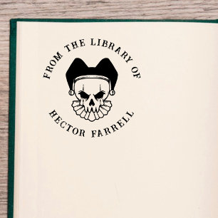 Custom Book   Gothic Jester Skull  Self-inking Stamp