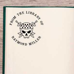 Custom Book   Gothic Pirate Skull  Rubber Stamp