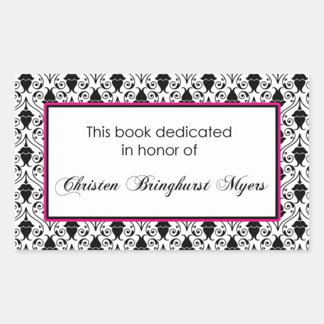 Custom book plate rectangular sticker (Front)