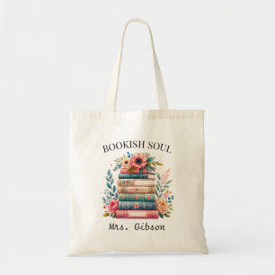 Custom Bookish Soul Book Lover Gift Bookworm  Tote Bag