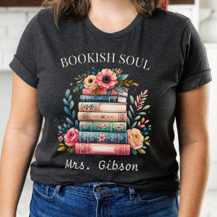 Custom Bookish Soul Book Lover Gift Bookworm  Tri-Blend Shirt