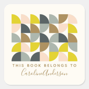Custom Bookplate Library Book Lover Teacher Gift Square Sticker