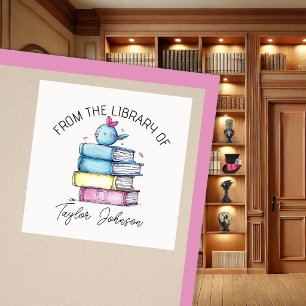 Custom Bookplate Stickers with Name Cute Book Lo