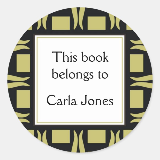 Custom Bookplates Personalised Classic Round Sticker (Front)