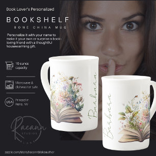 Custom Bookshelf Bone China Mug