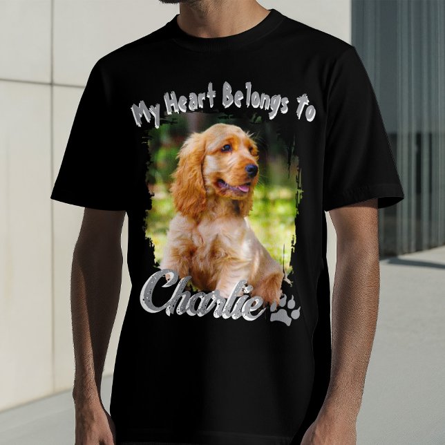 Custom bootleg Typography Name My Heart Belongs To T-Shirt (Creator Uploaded)