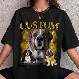 Custom Bootleg Vintage Pet Dog Photo 90s T-Shirt