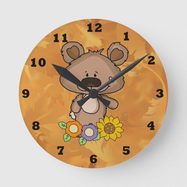 Custom Boppy Bear Fall Clock (Front)
