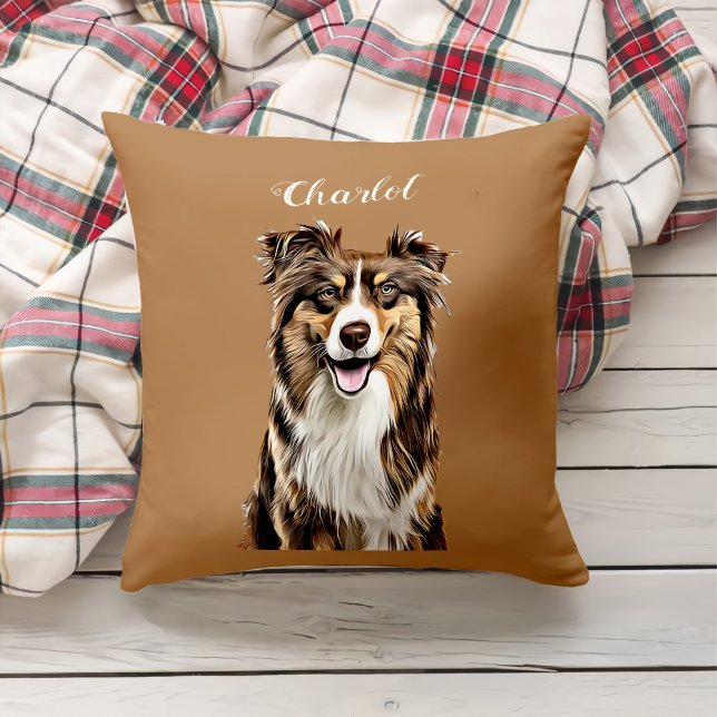 Custom Border Collie Dog Personalised Drawing Cushion (Creator Uploaded)